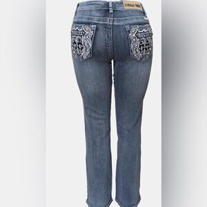 NEW Platinum Plush Route 66 Biker Rhinestone Jeans